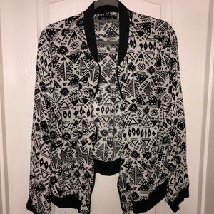 Black & White Zip Up